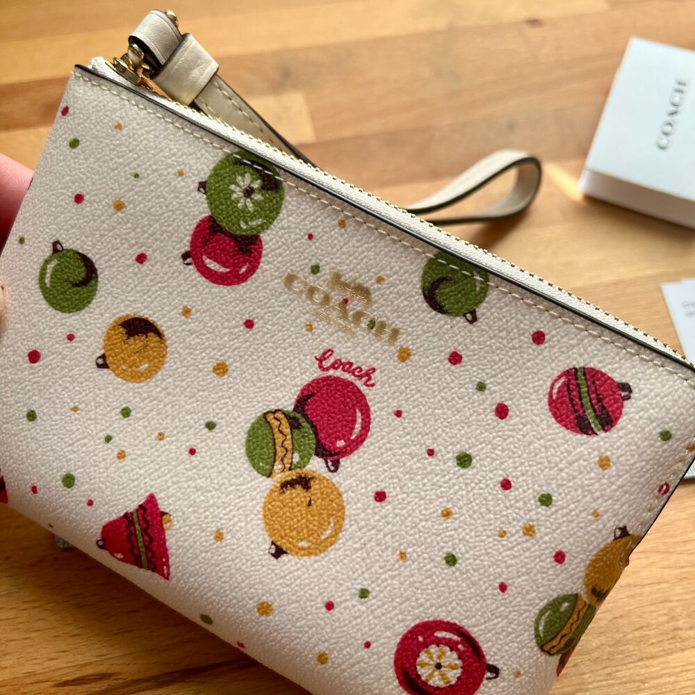 Coach Wristlet Holiday Print